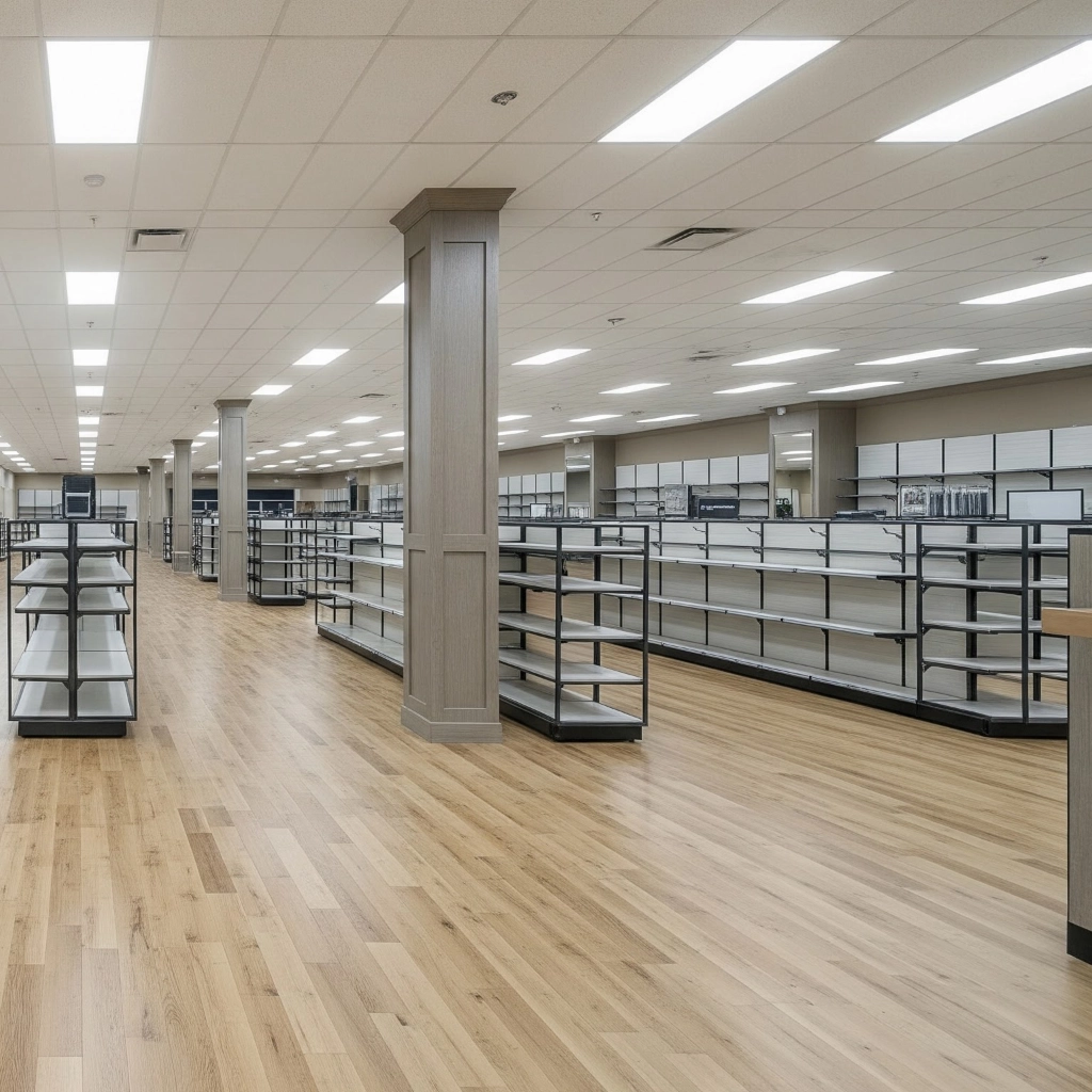 Commercial luxury vinyl flooring for retail spaces