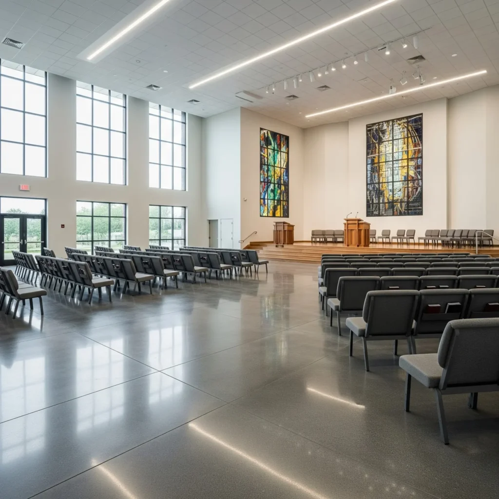 Commercial flooring in place of worship