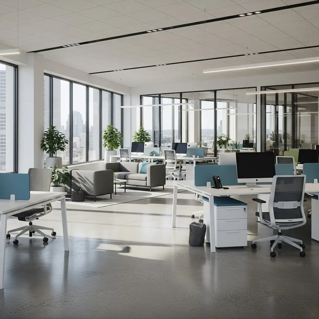 Commercial flooring in office space