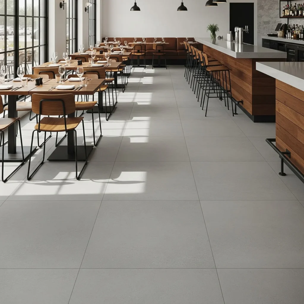 Commercial flooring in new restaurant