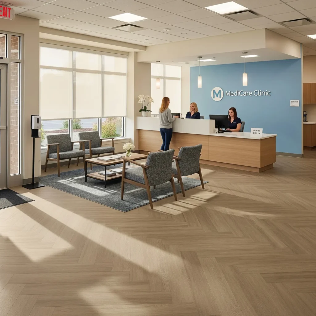 Commercial flooring in a medical office