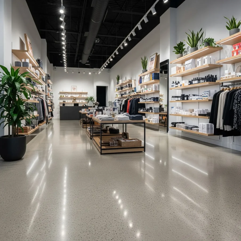 Commercial flooring in a retail store