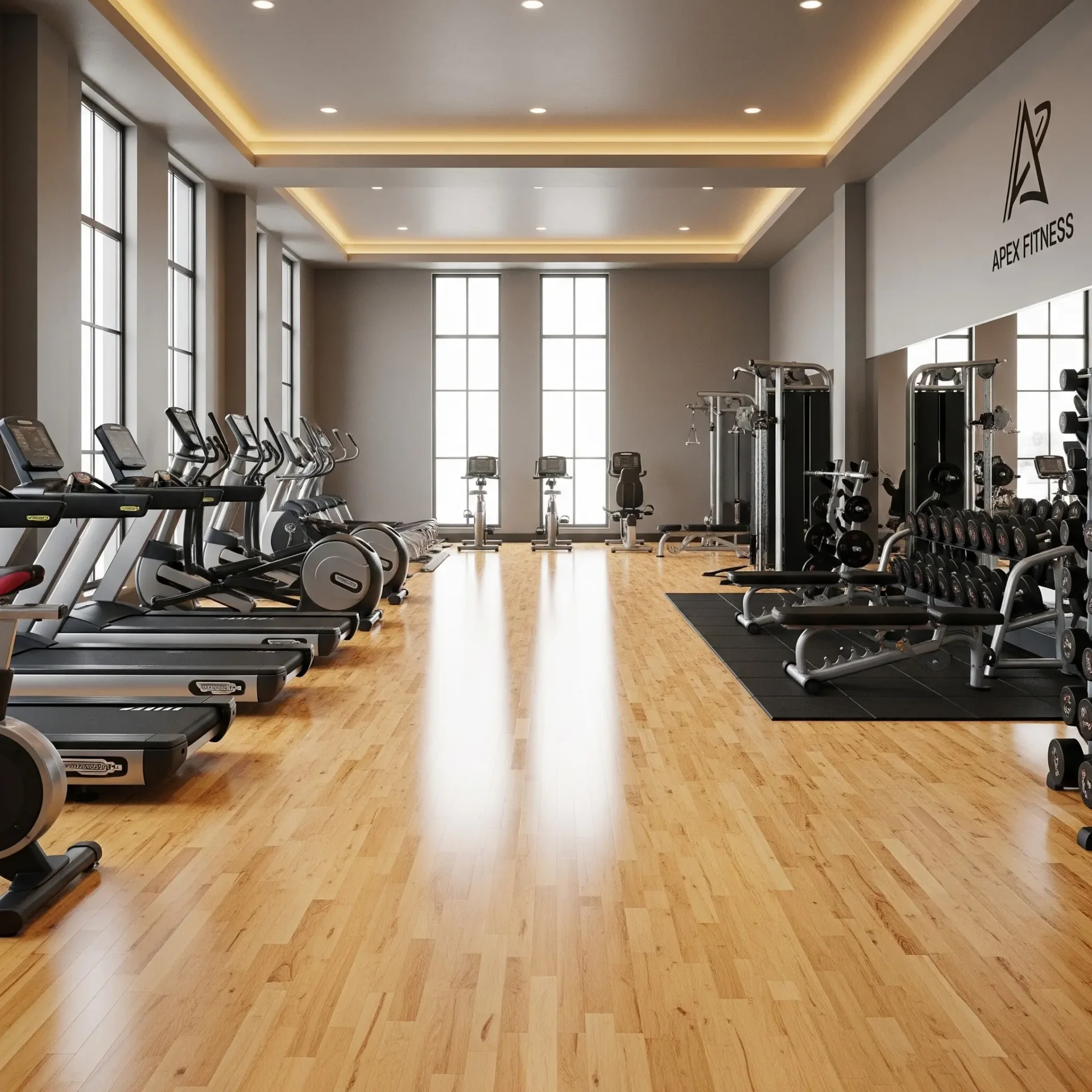 Commercial flooring in gym