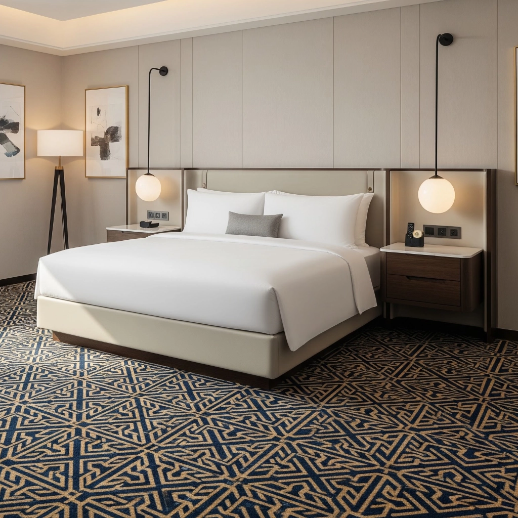 Commercial carpet in hotel room
