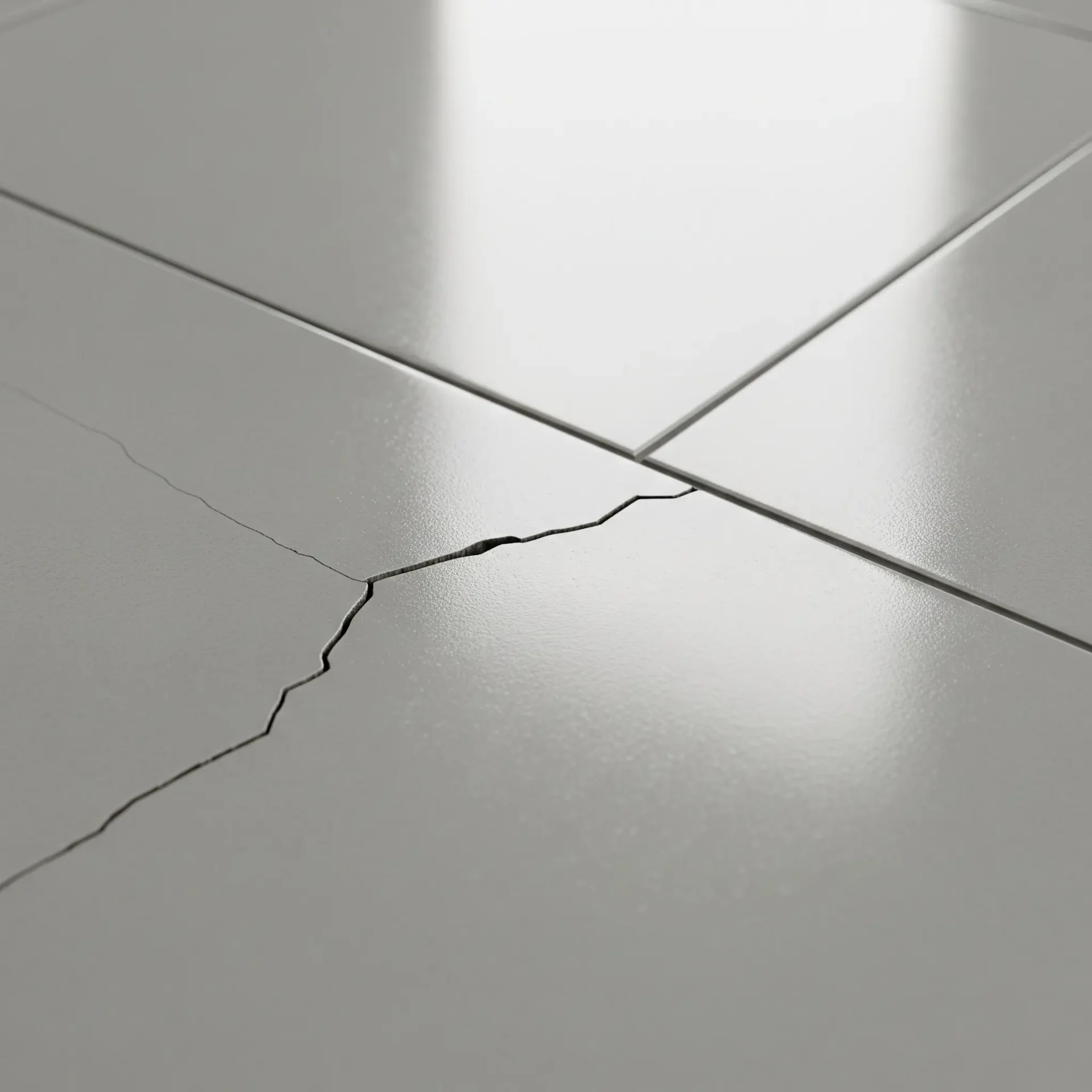 Crack in tile flooring